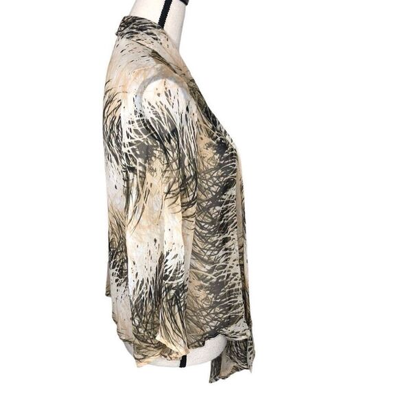 Pure Sugar Coastal Grandma Sheer Silk Waterfall Open Jacket/Top Size S - Picture 2 of 12